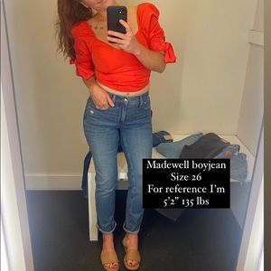 Madewell Roadtripper Boyjean, size 26, slim cut